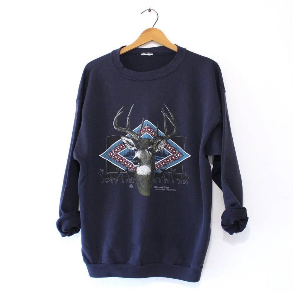 Vintage Deer Stag Wilderness Sweatshirt XL